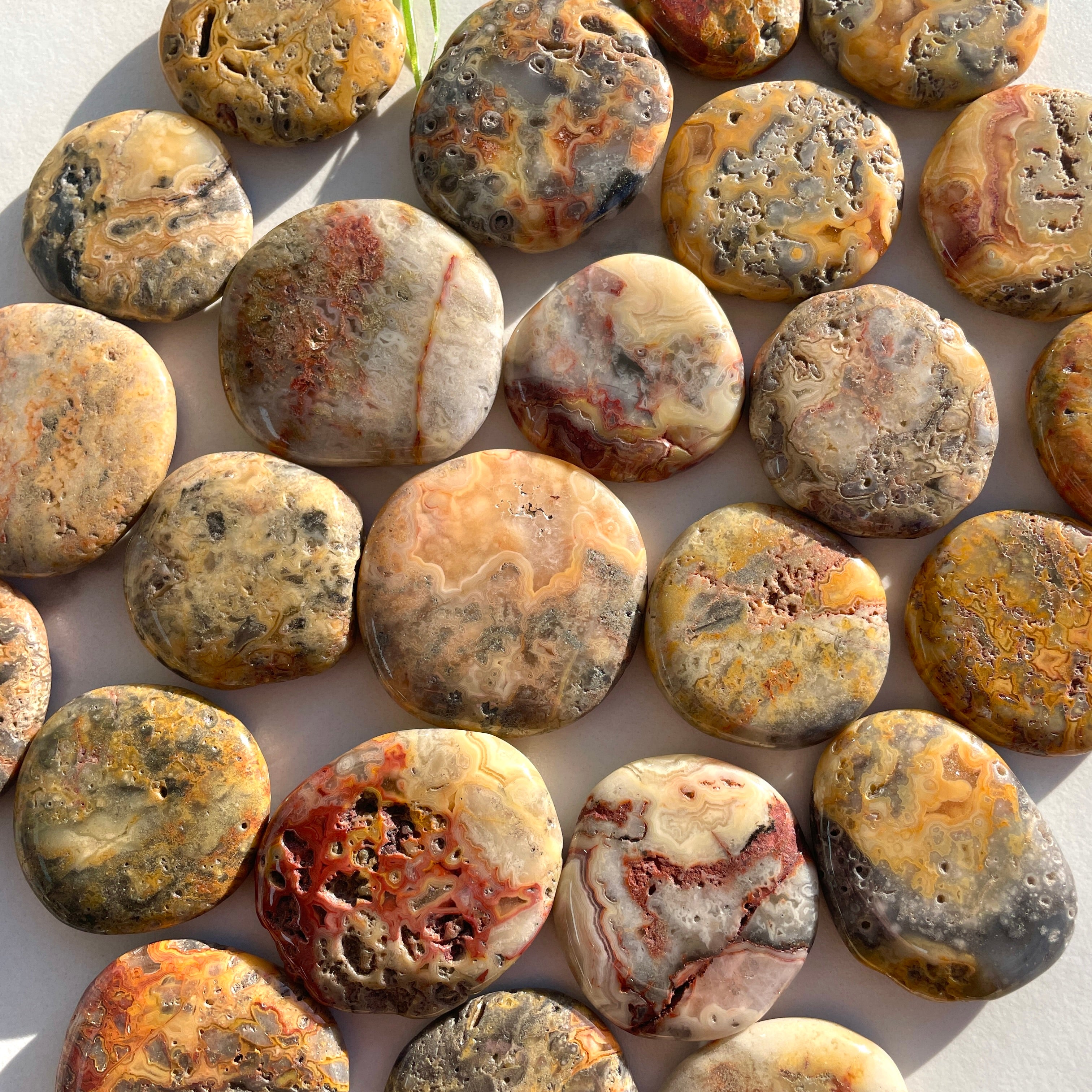 Pocket Palm Stone - Crazy Lace Agate