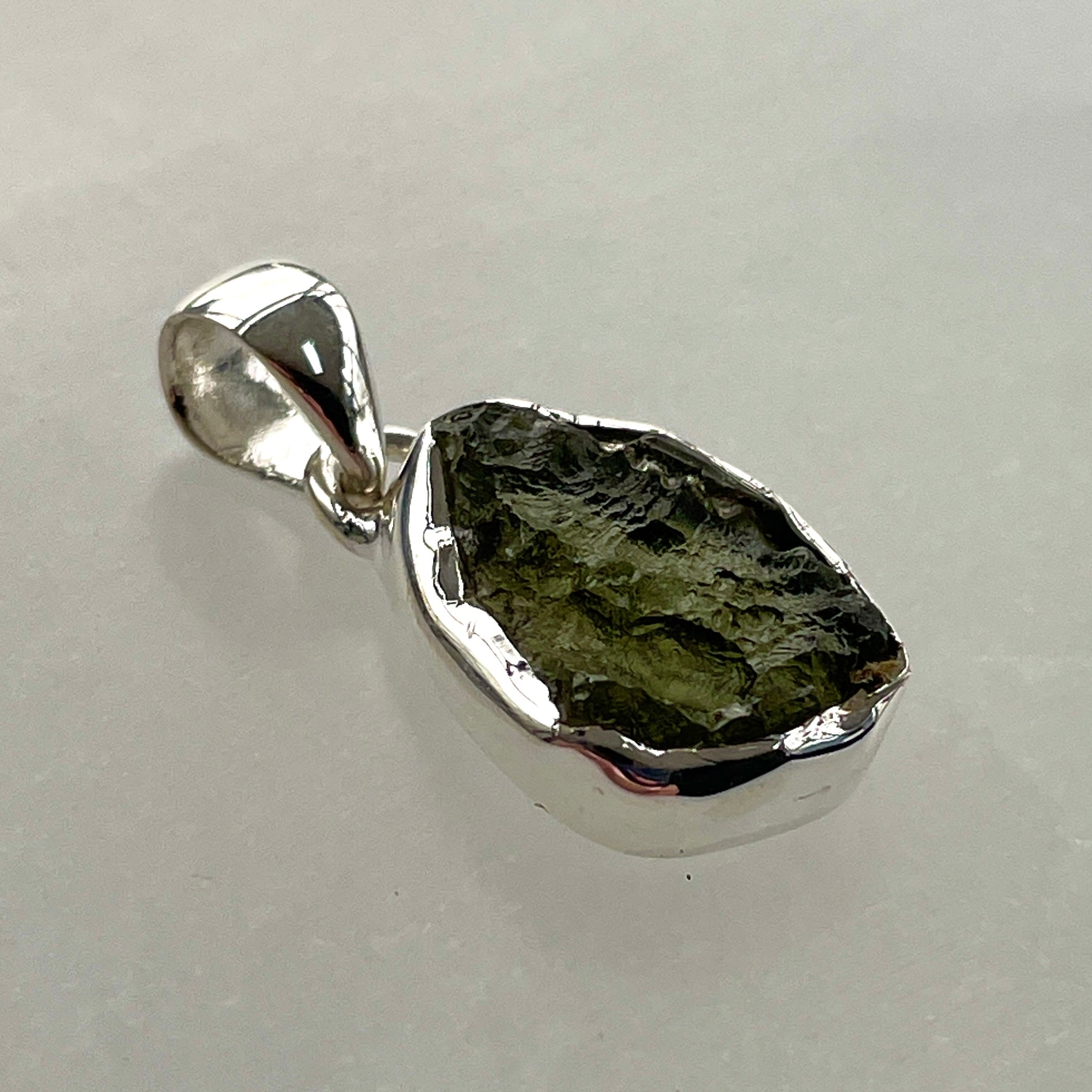 Moldavite Silver Pendant - M47