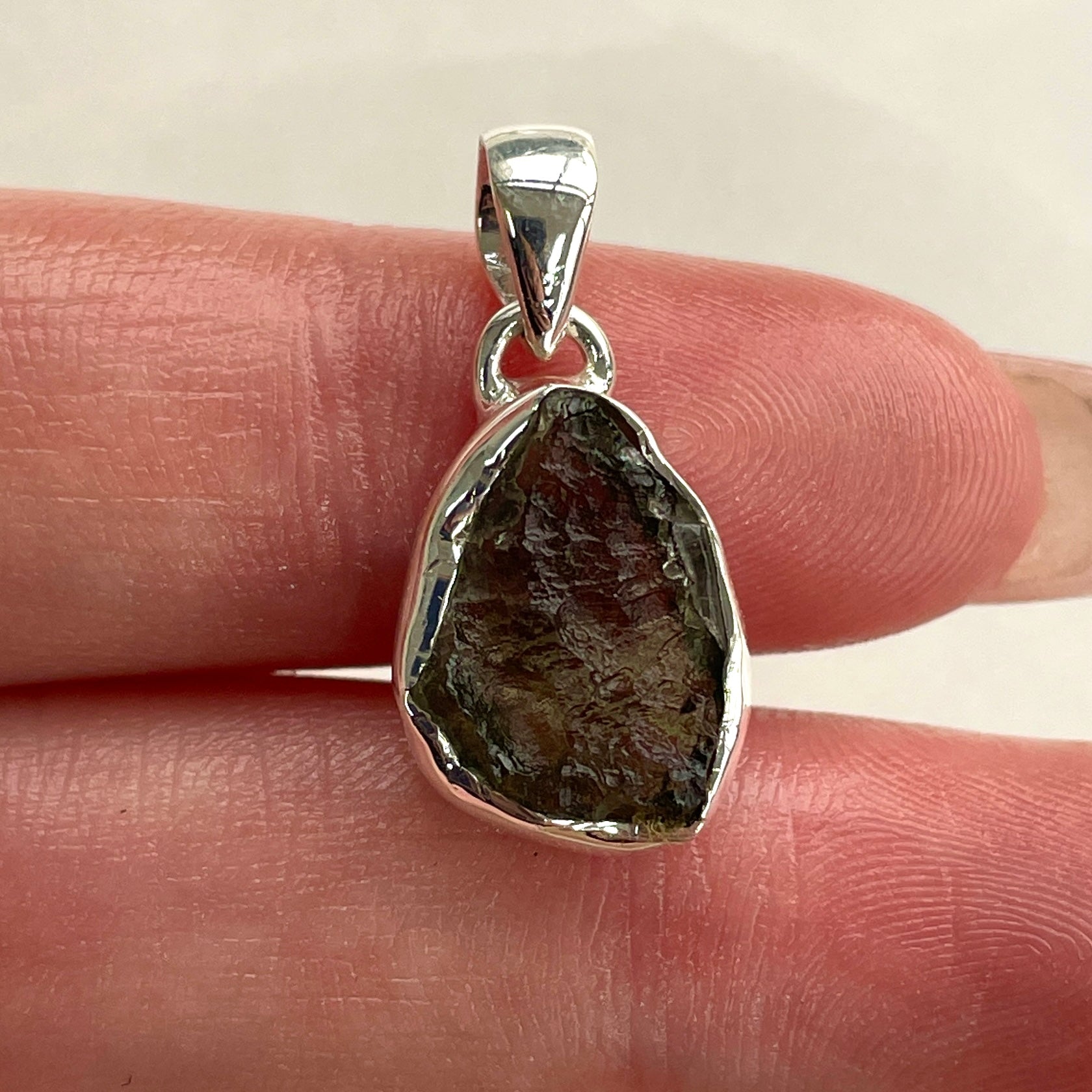 Moldavite Silver Pendant - M47