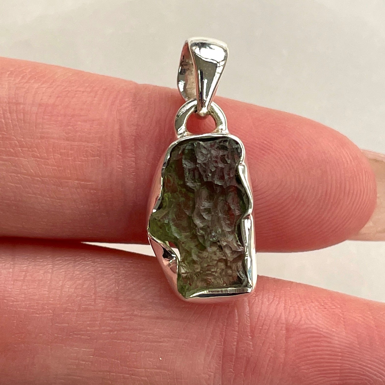 Moldavite Silver Pendant - M48