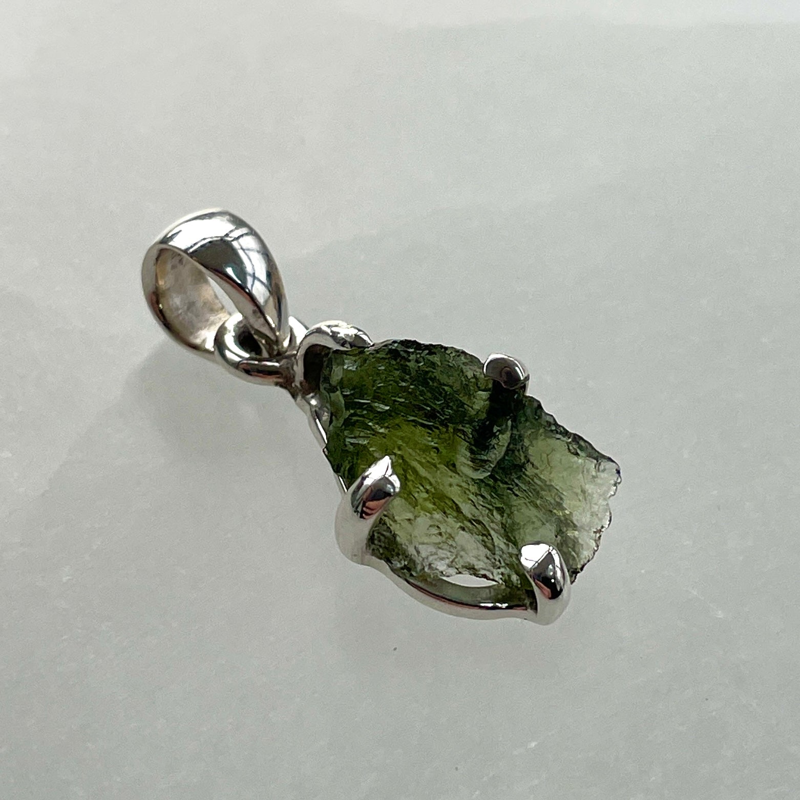 Moldavite Silver Pendant - M51