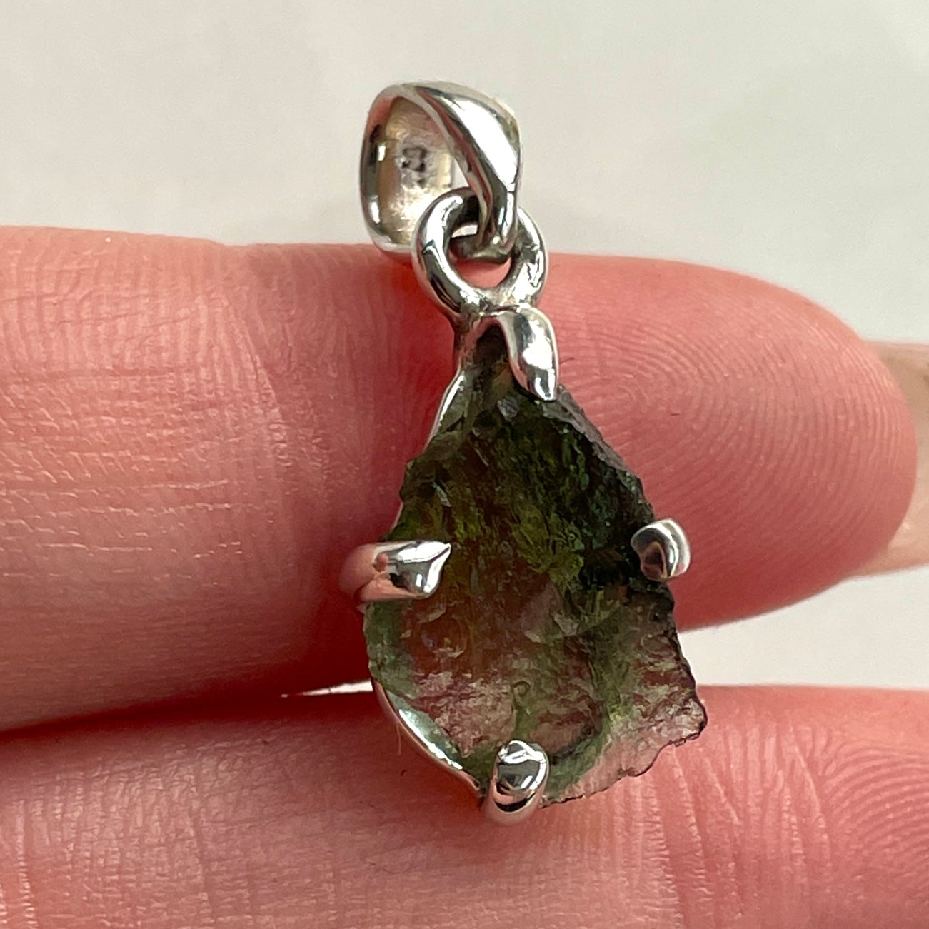 Moldavite Silver Pendant - M51