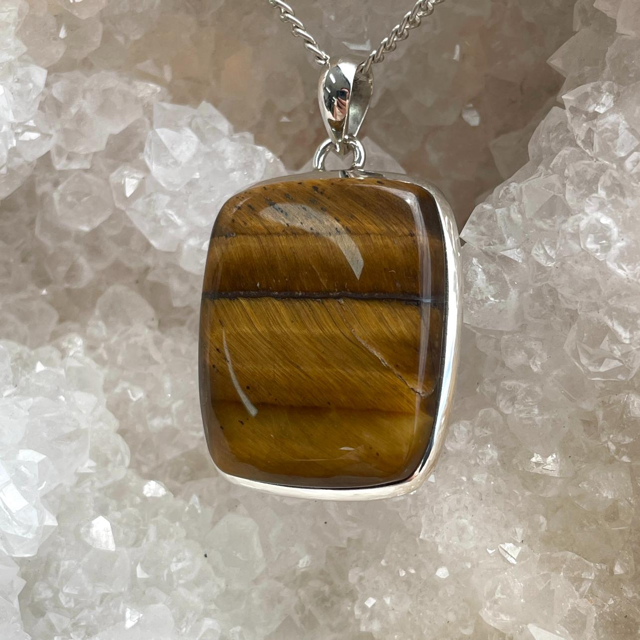 Sterling Silver Pendant - Tigers Eye LRG - SP55
