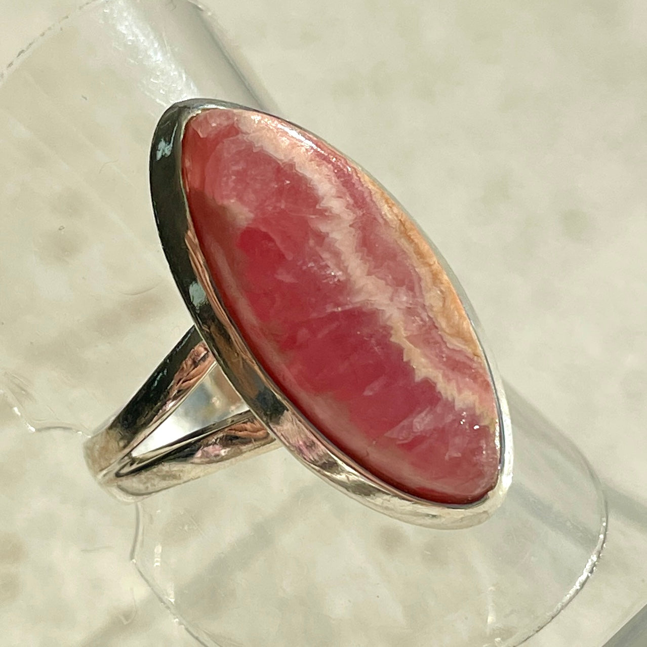 Rhodochrosite St. Silver Ring - Sz9 RH3