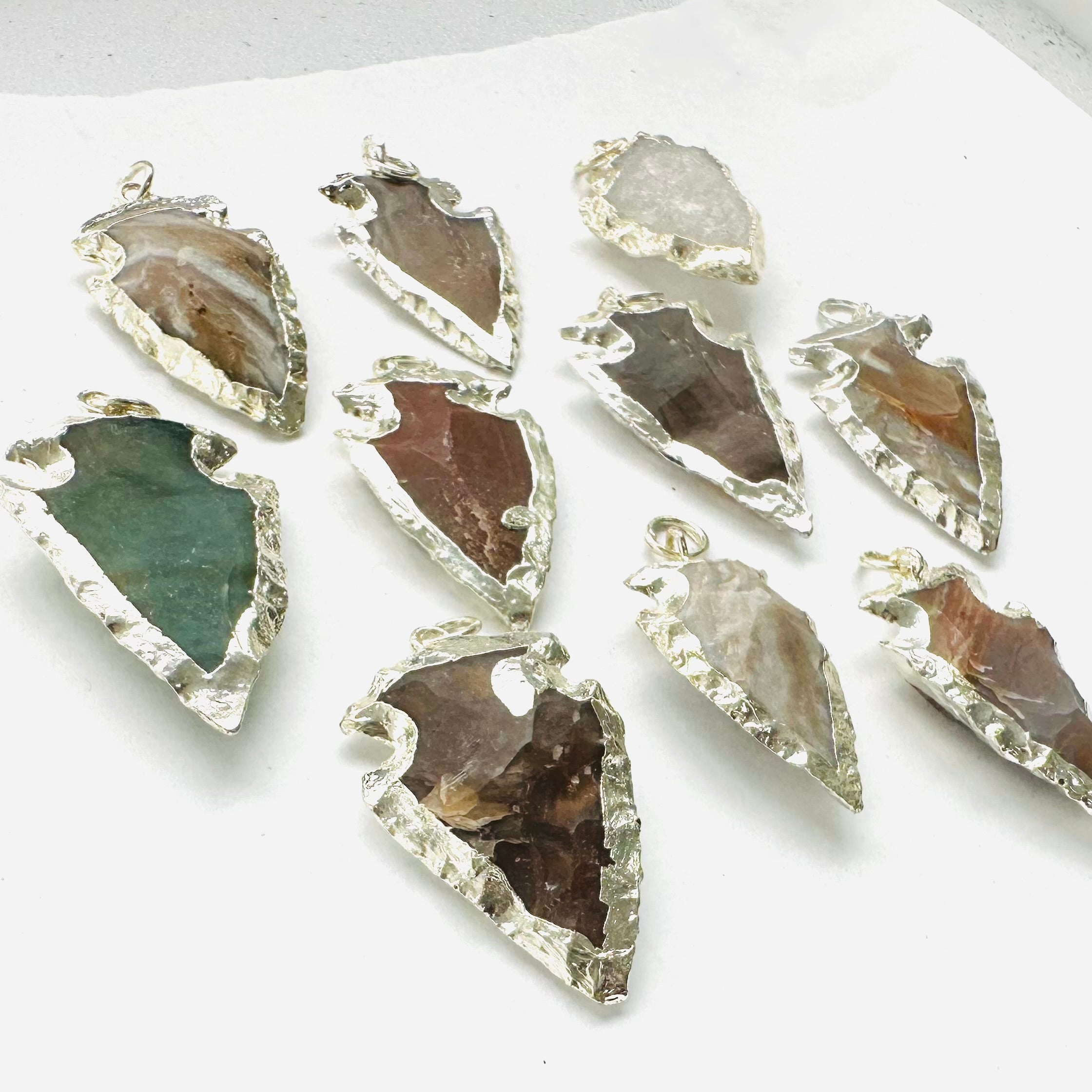 Arrow Pendant~Frame-Agate-5pc