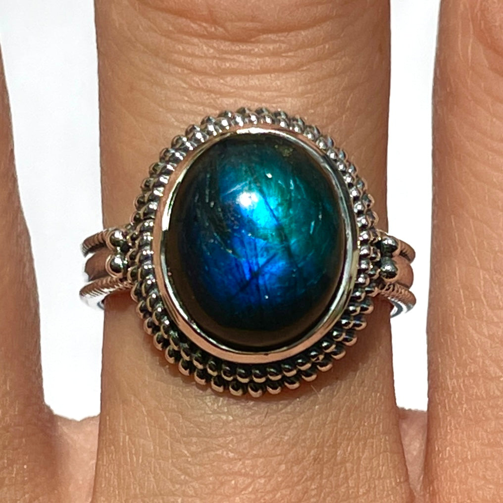 Labradorite St.Silver Ring - SR7 Size 7