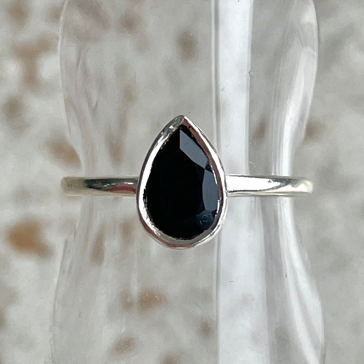 Black Onyx Teardrop Ring