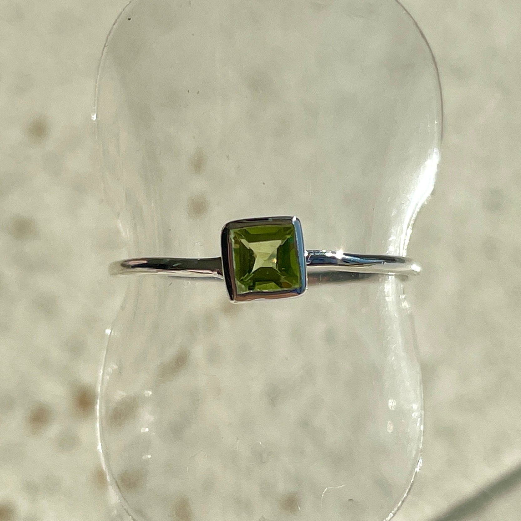 Peridot Mini Square Ring