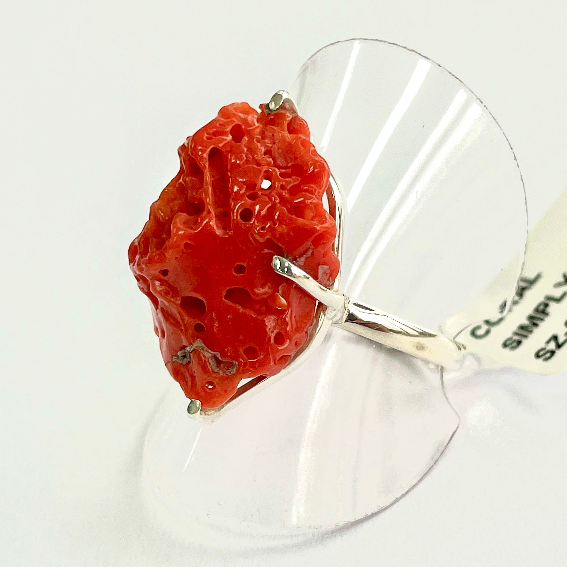 Coral Sterling Silver Ring - RC6