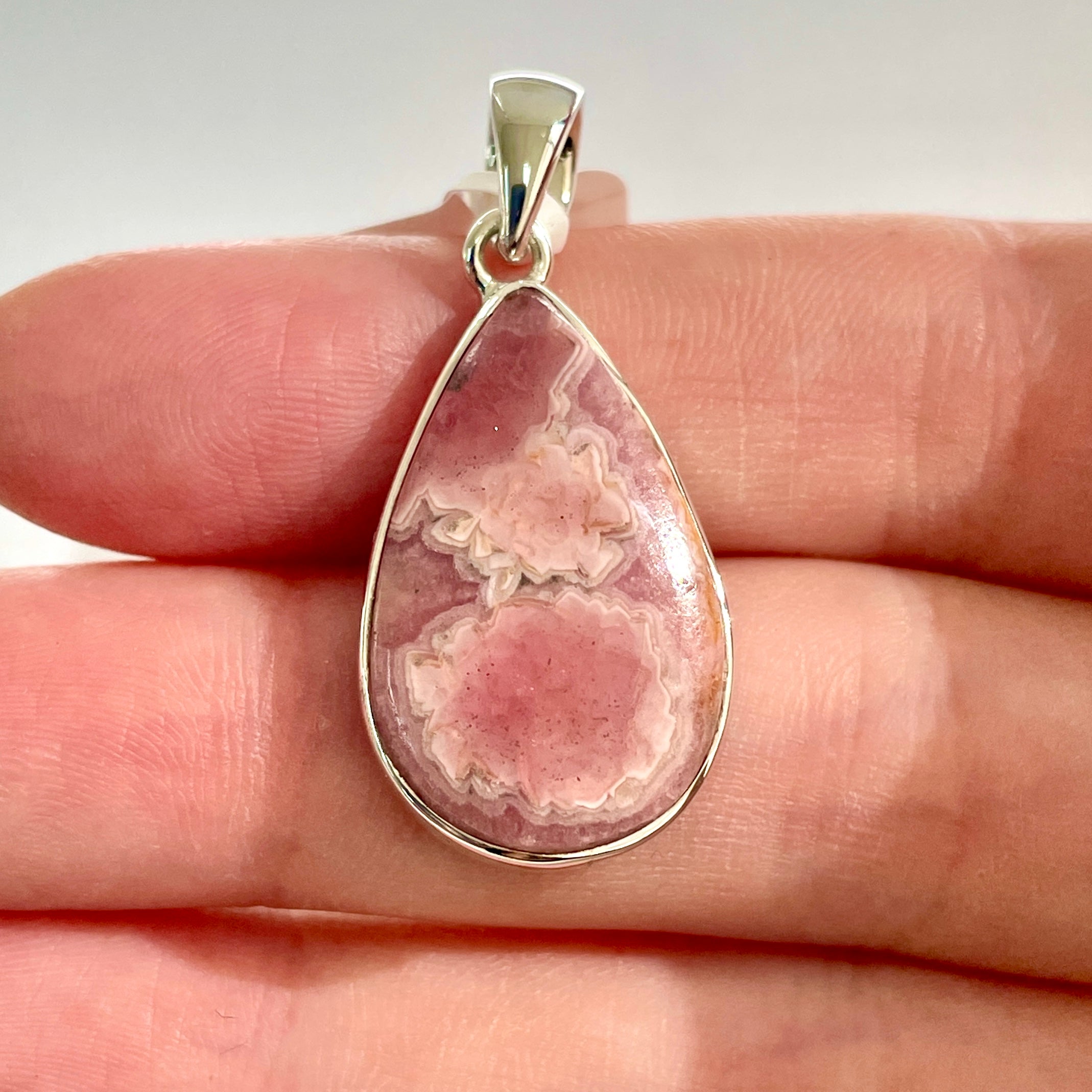 Rhodochrosite St. Silver Pendant - SP144