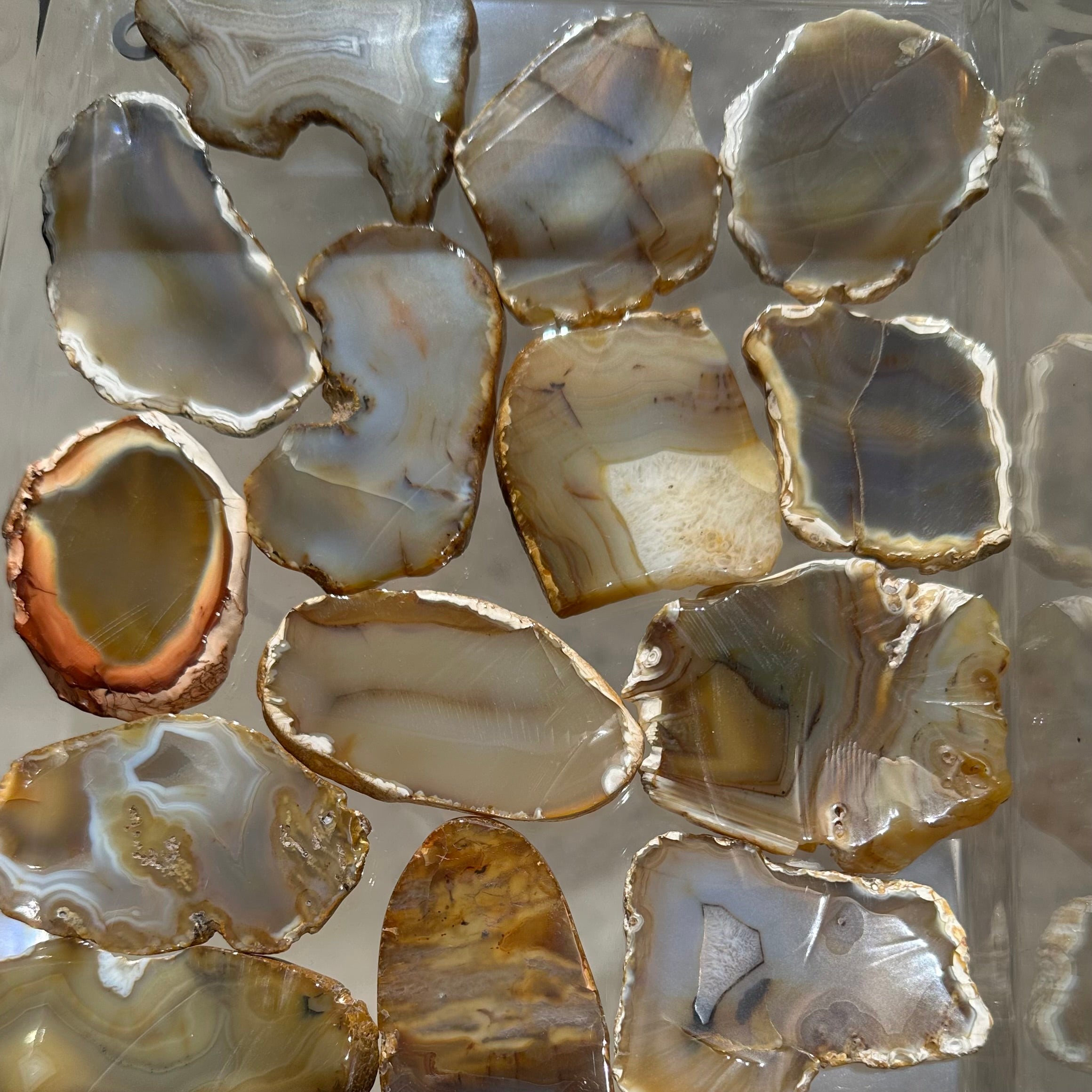 Agate Slice - Beige - 1pc