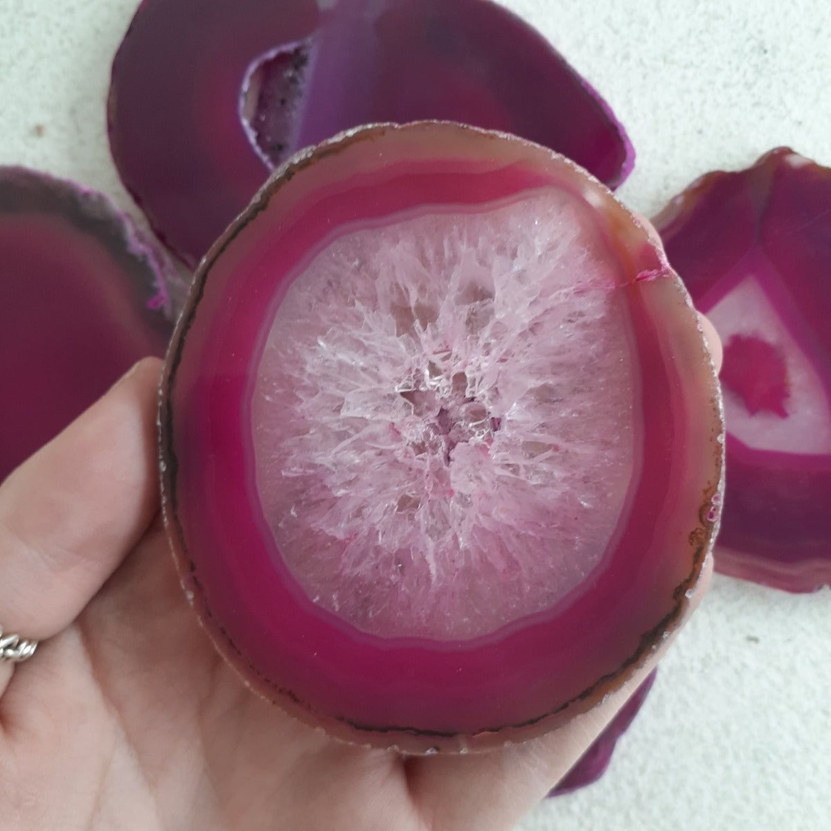 Agate Slice - Pink 8-10cm