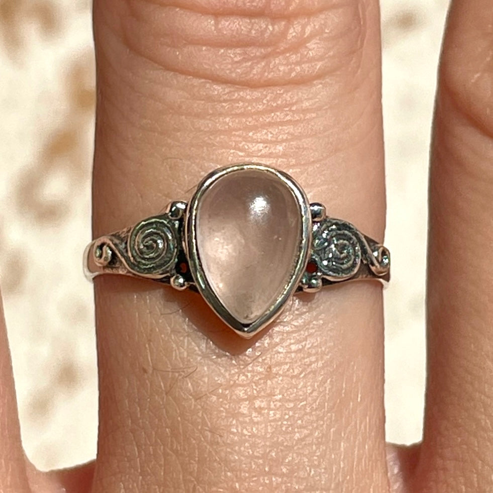 Rose Quartz Swirl Ring