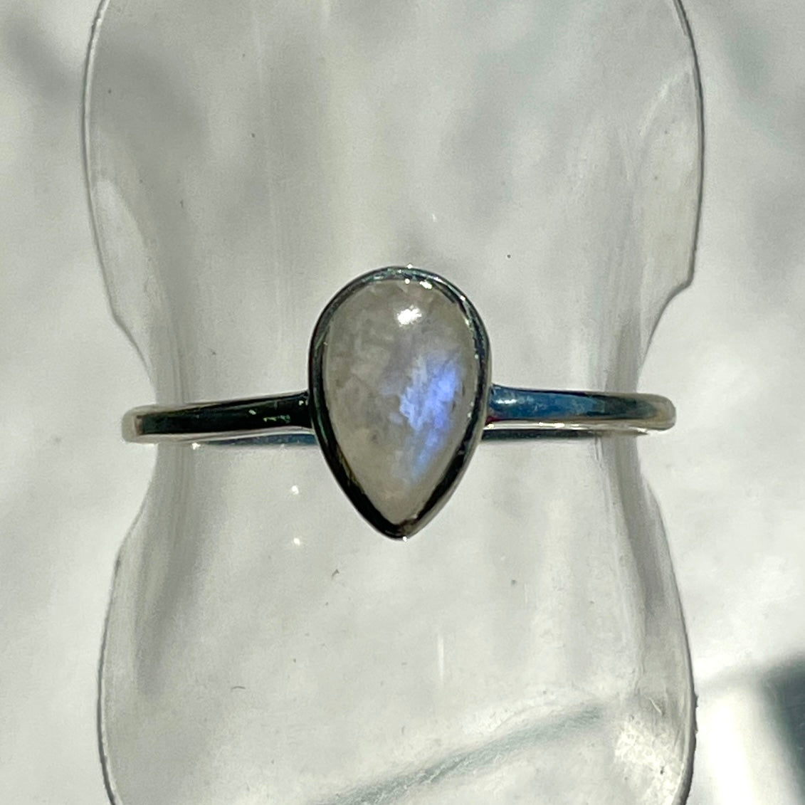 Rainbow Moonstone Pear Ring