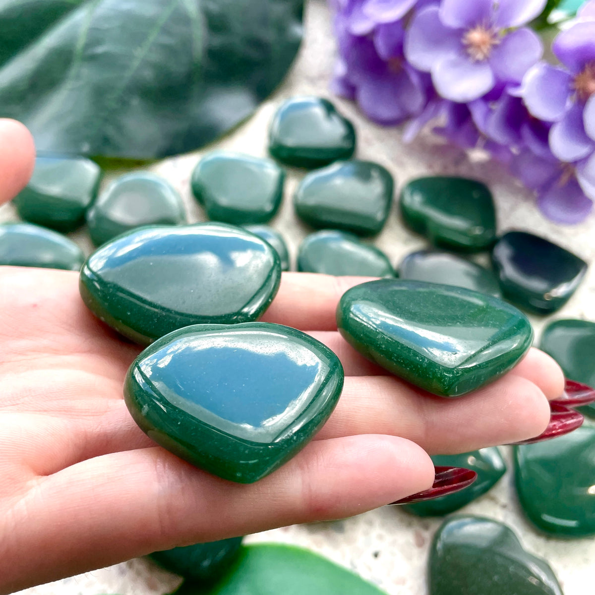 Green Aventurine Heart Flat 3cm
