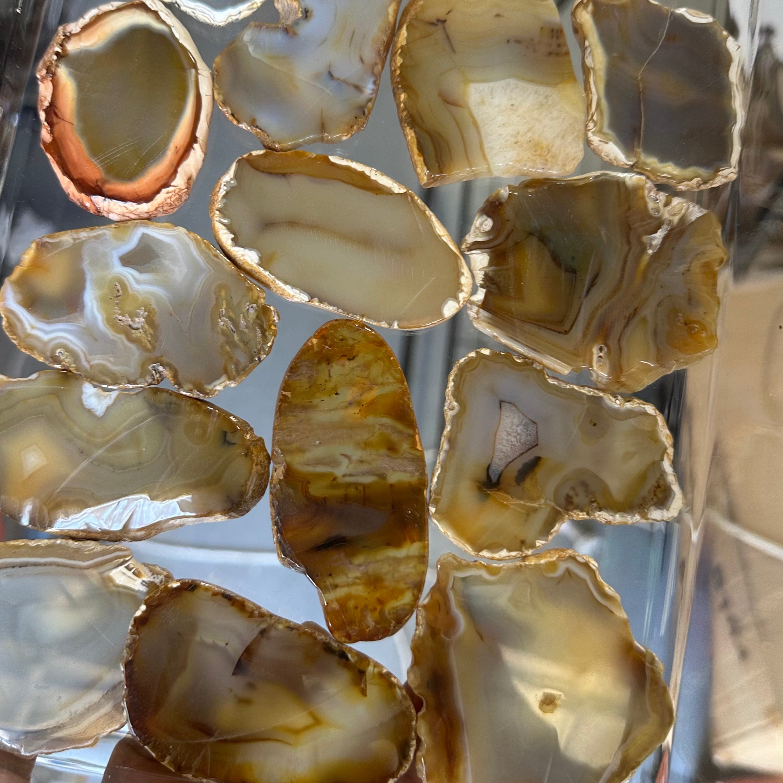 Agate Slice - Beige - 1pc