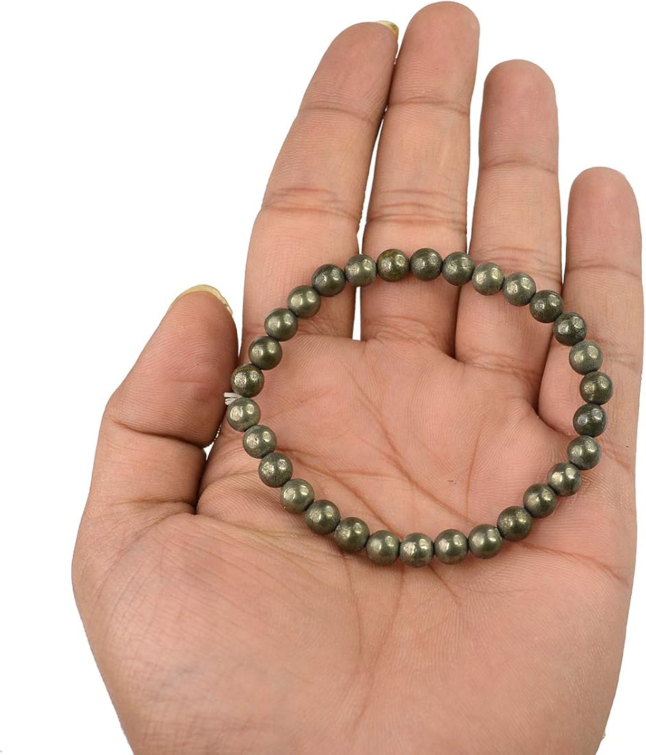 Pyrite Beads Bracelet-6mm