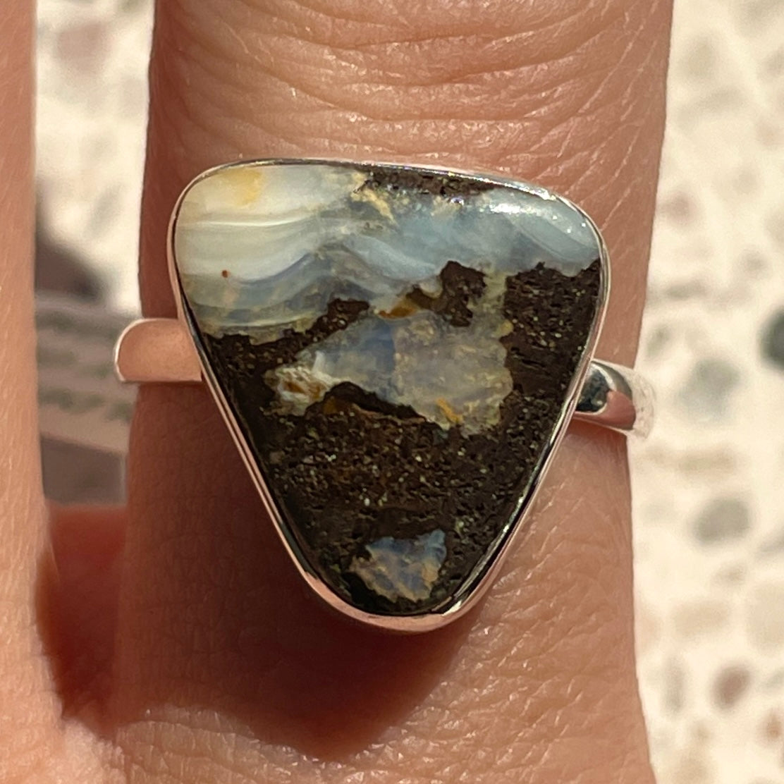 Boulder Opal (AUS Natural) St.Silver925 Ring - OR12