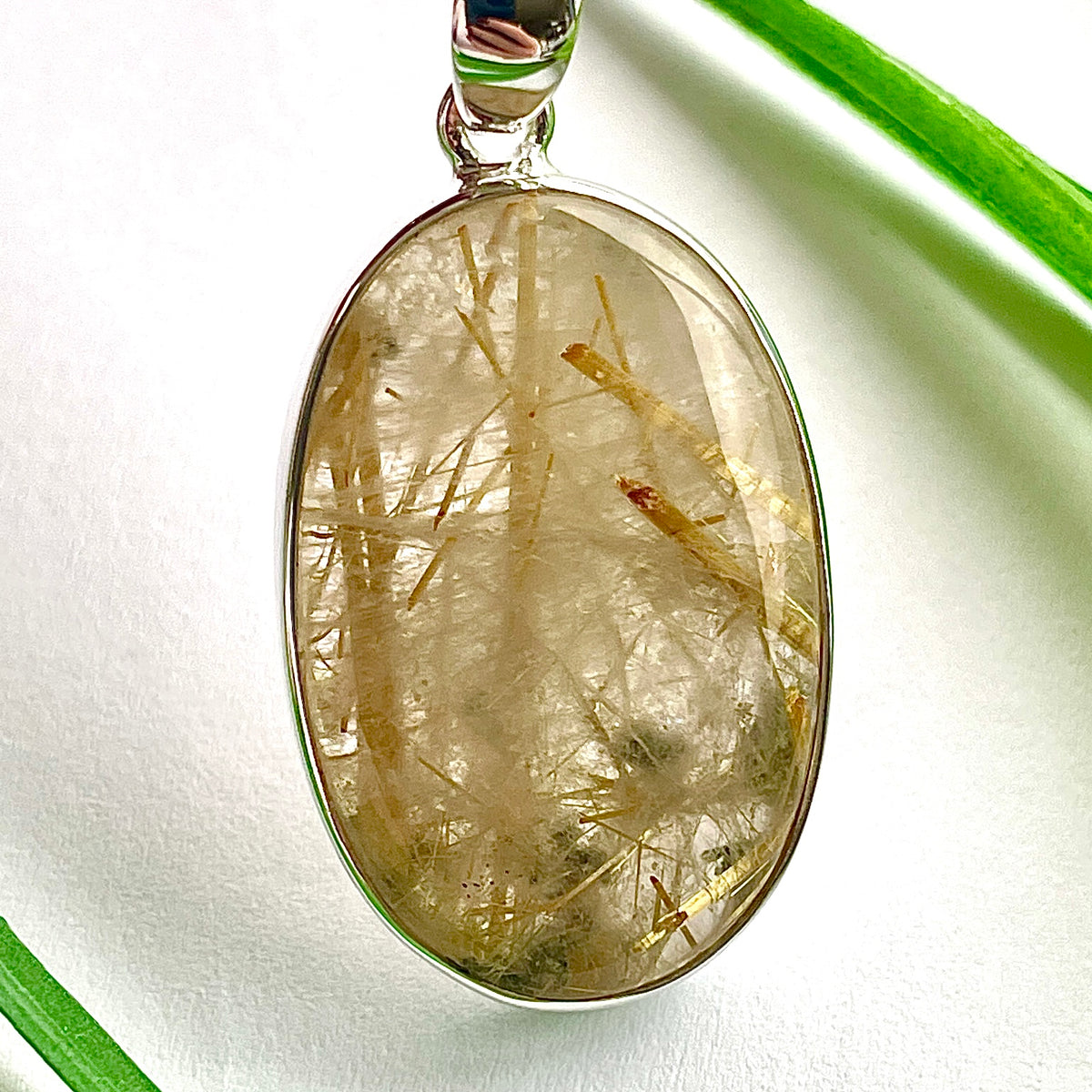 Golden Rutile St.Silver Pendant - SP193