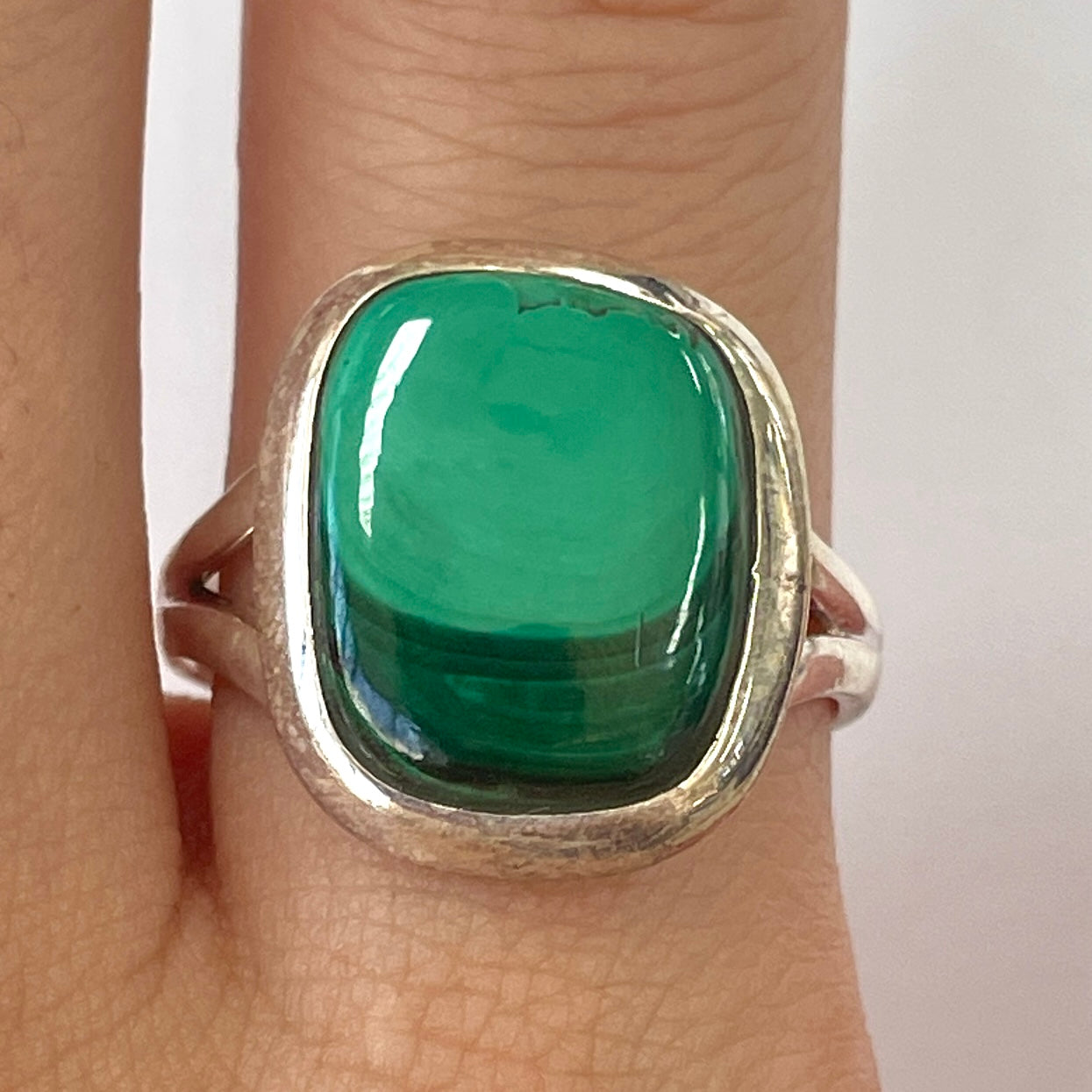 Malachite Sterling Silver Ring - MR7