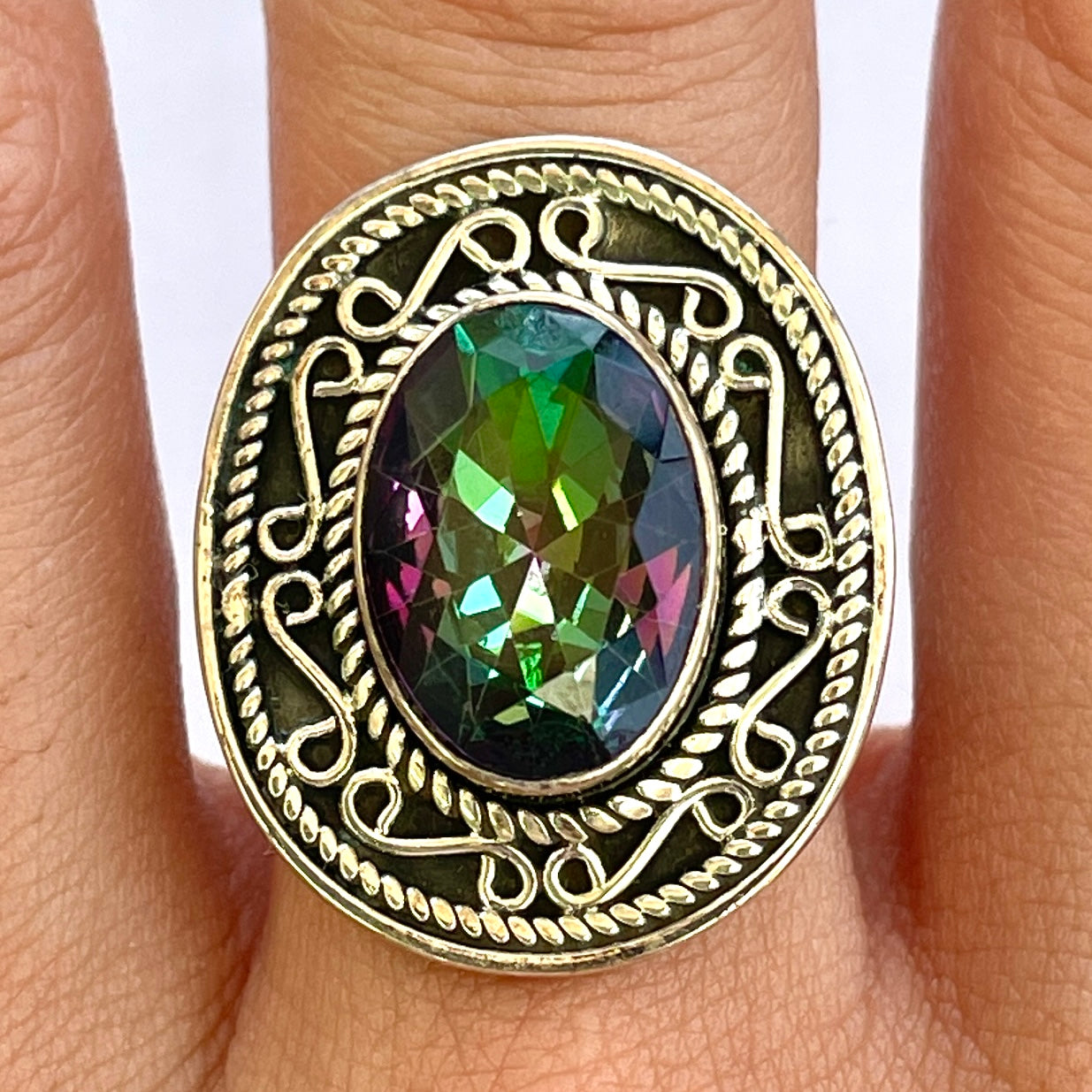 Mystic Quartz Sterling Silver Ring - MQ13