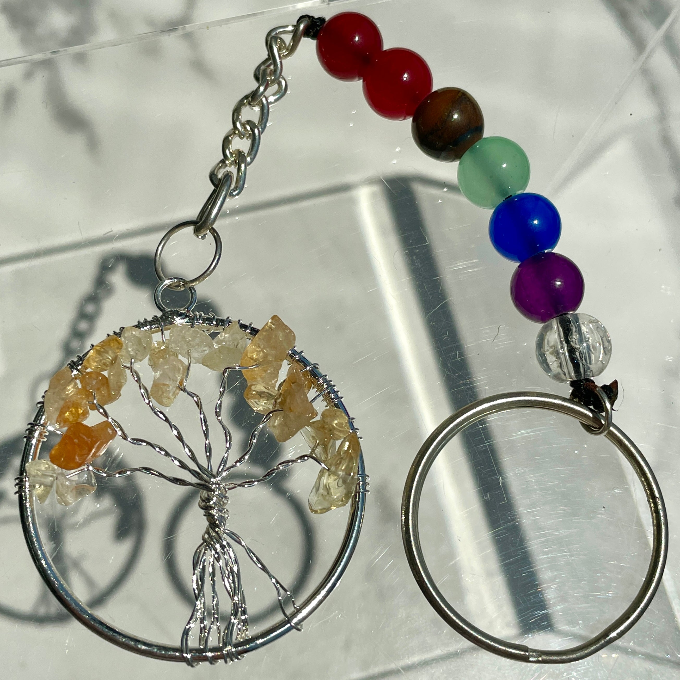 Citrine Chakra Tree of Life Keyring