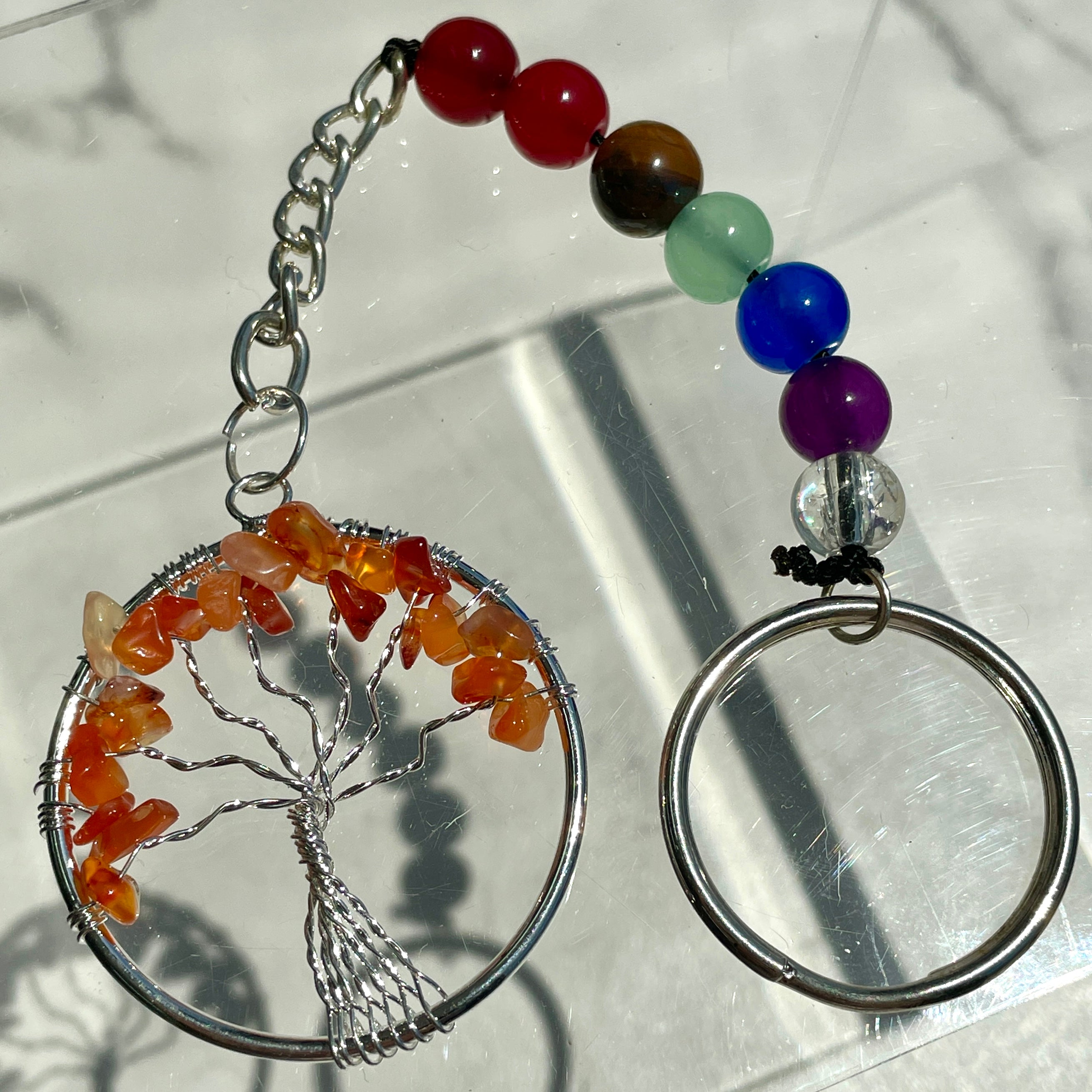 Carnelian Chakra Tree of Life Keyring