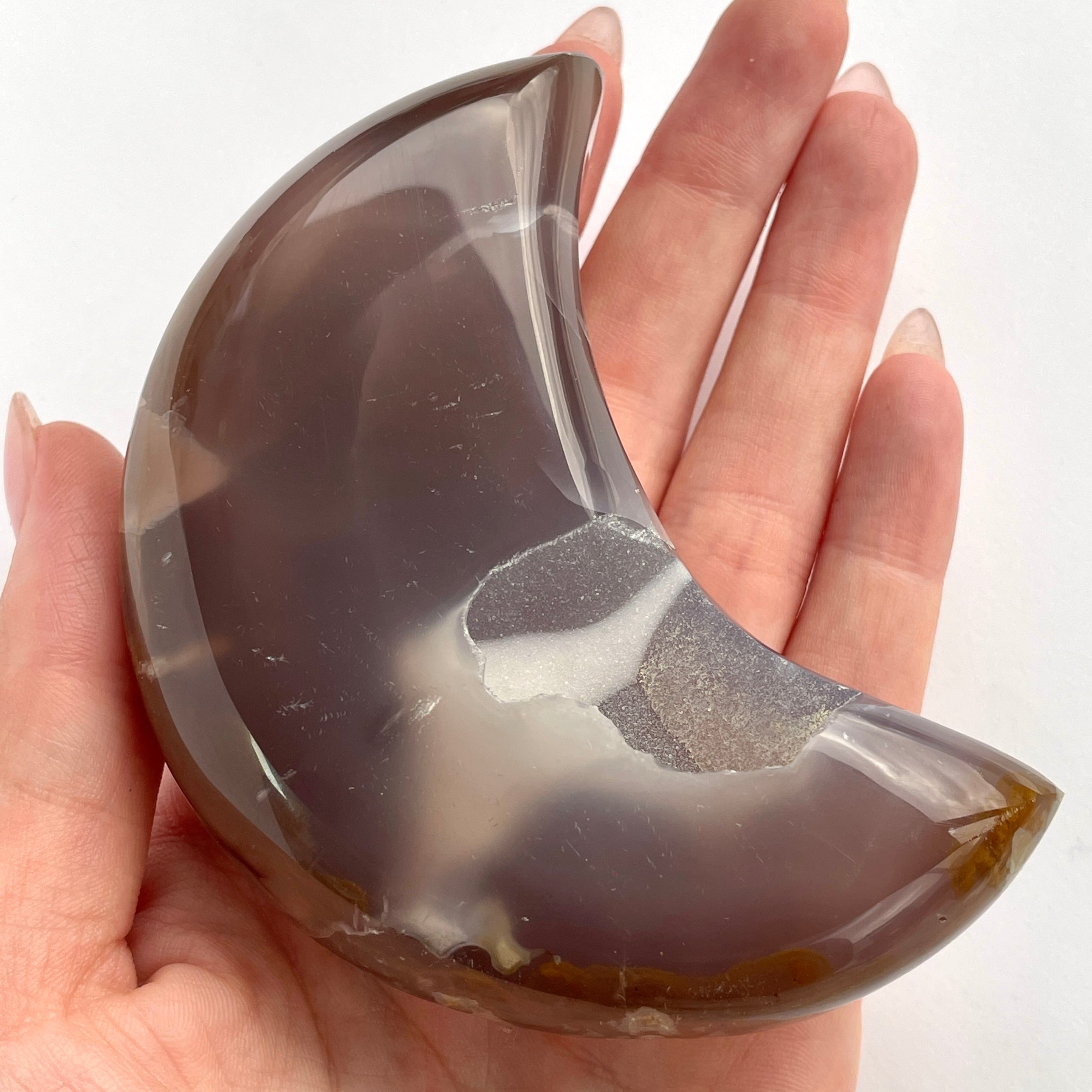 Polished Agate Geode Moon - 10