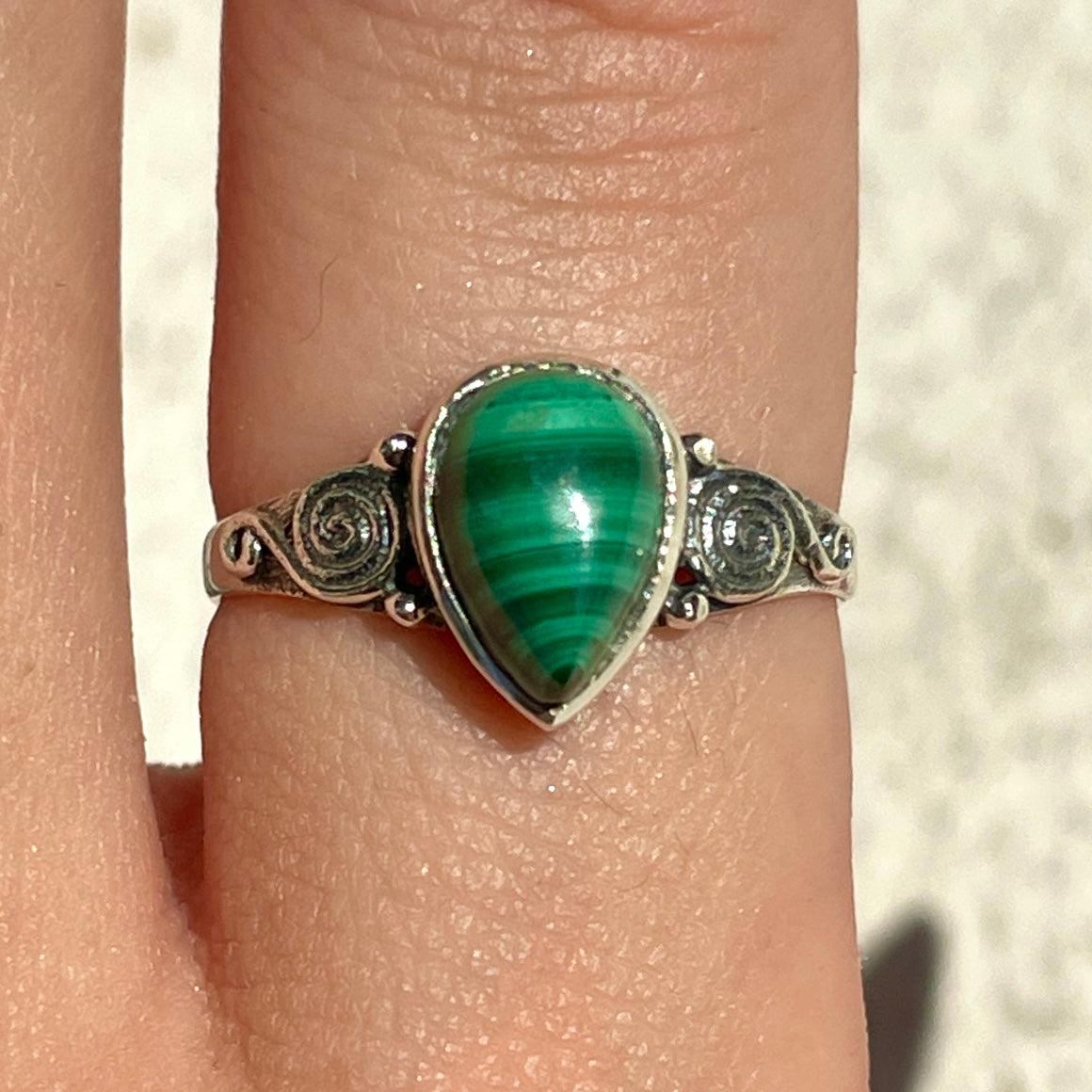 Malachite Swirl Ring