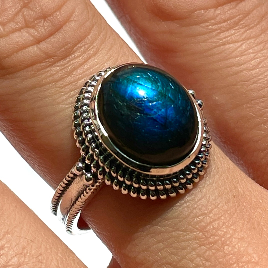 Labradorite St.Silver Ring - SR7 Size 7