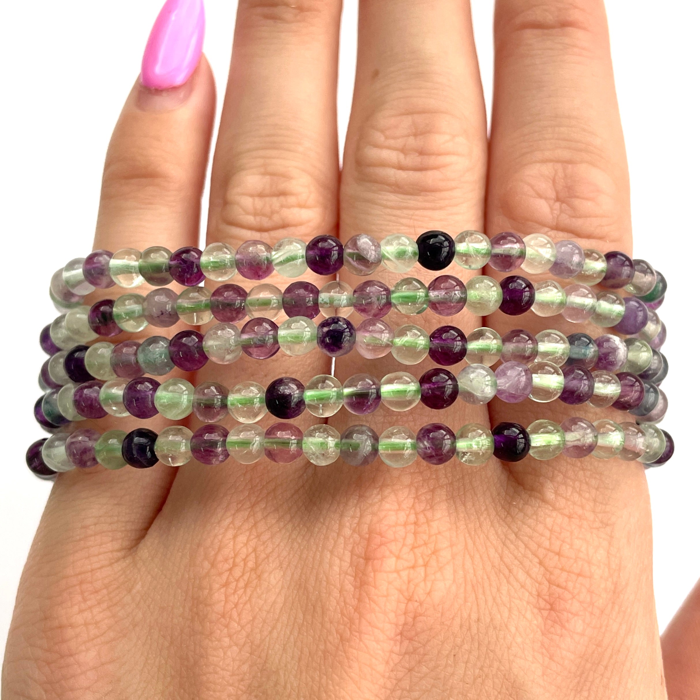 Fluorite Beads Bracelet - 4mm