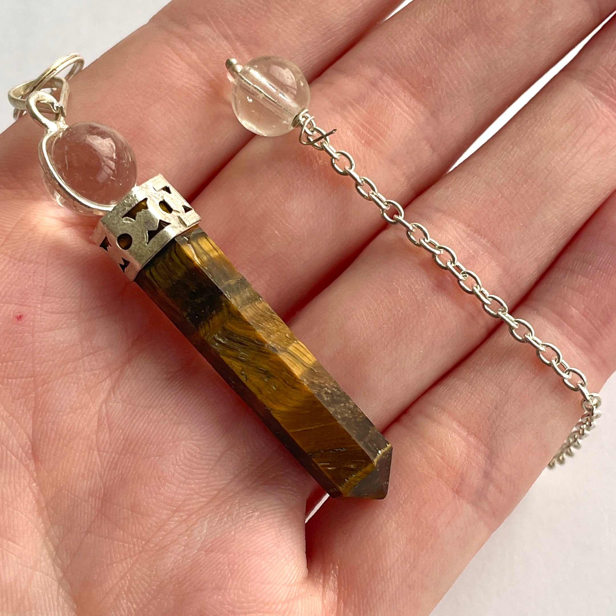 Tigers Eye Ball Point Pendulum