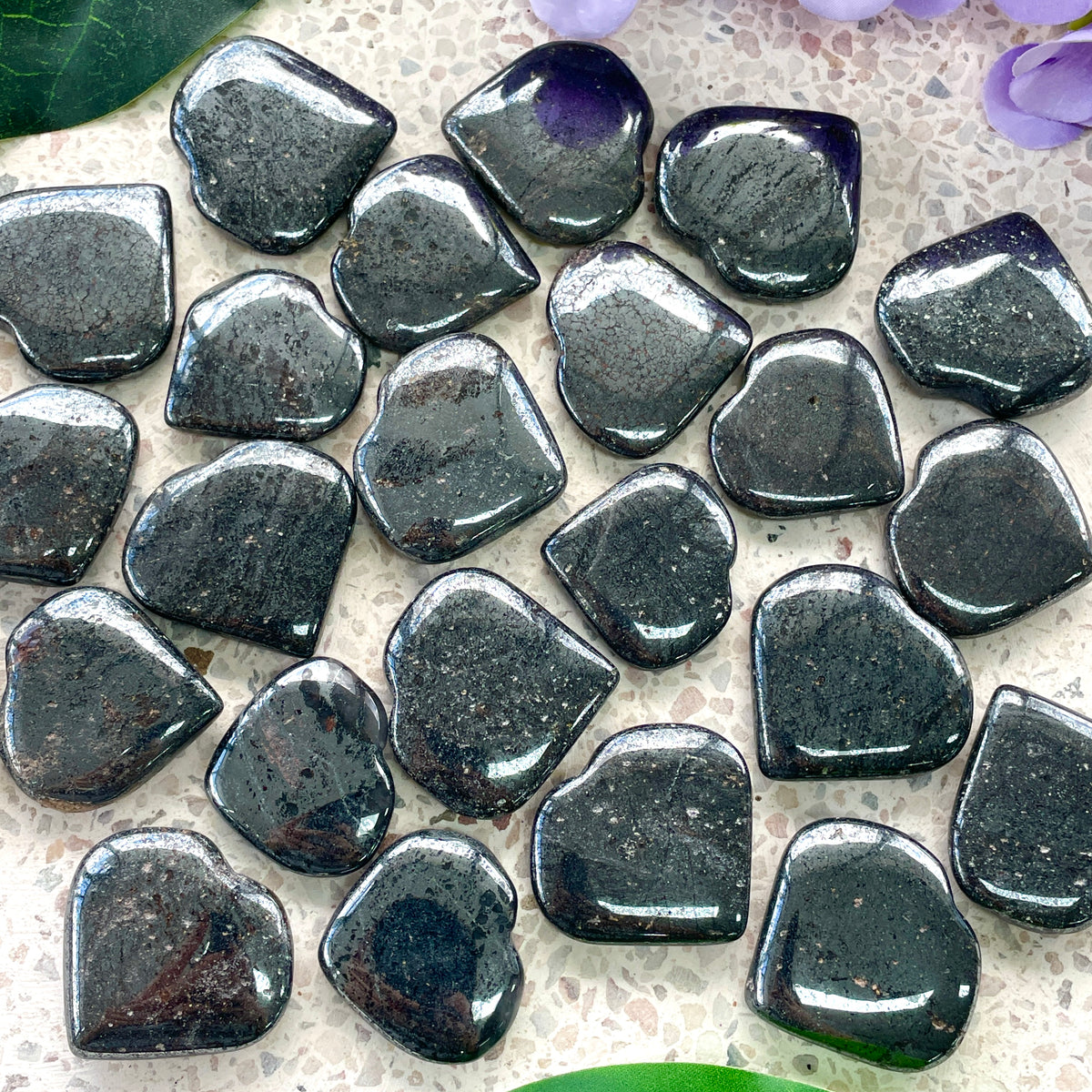 Hematite Heart Flat 3cm