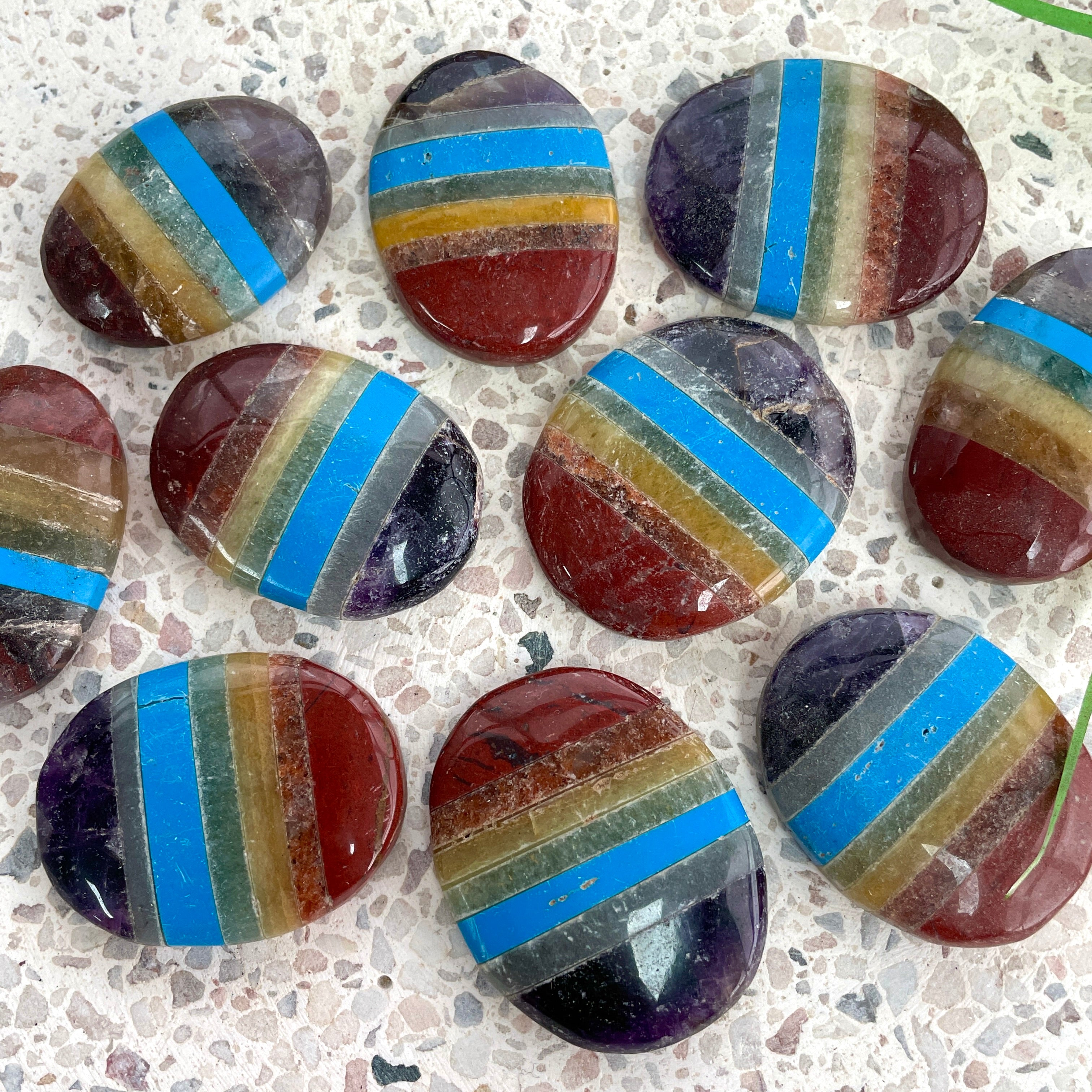 7 Chakra Palm Stone Small (IN)