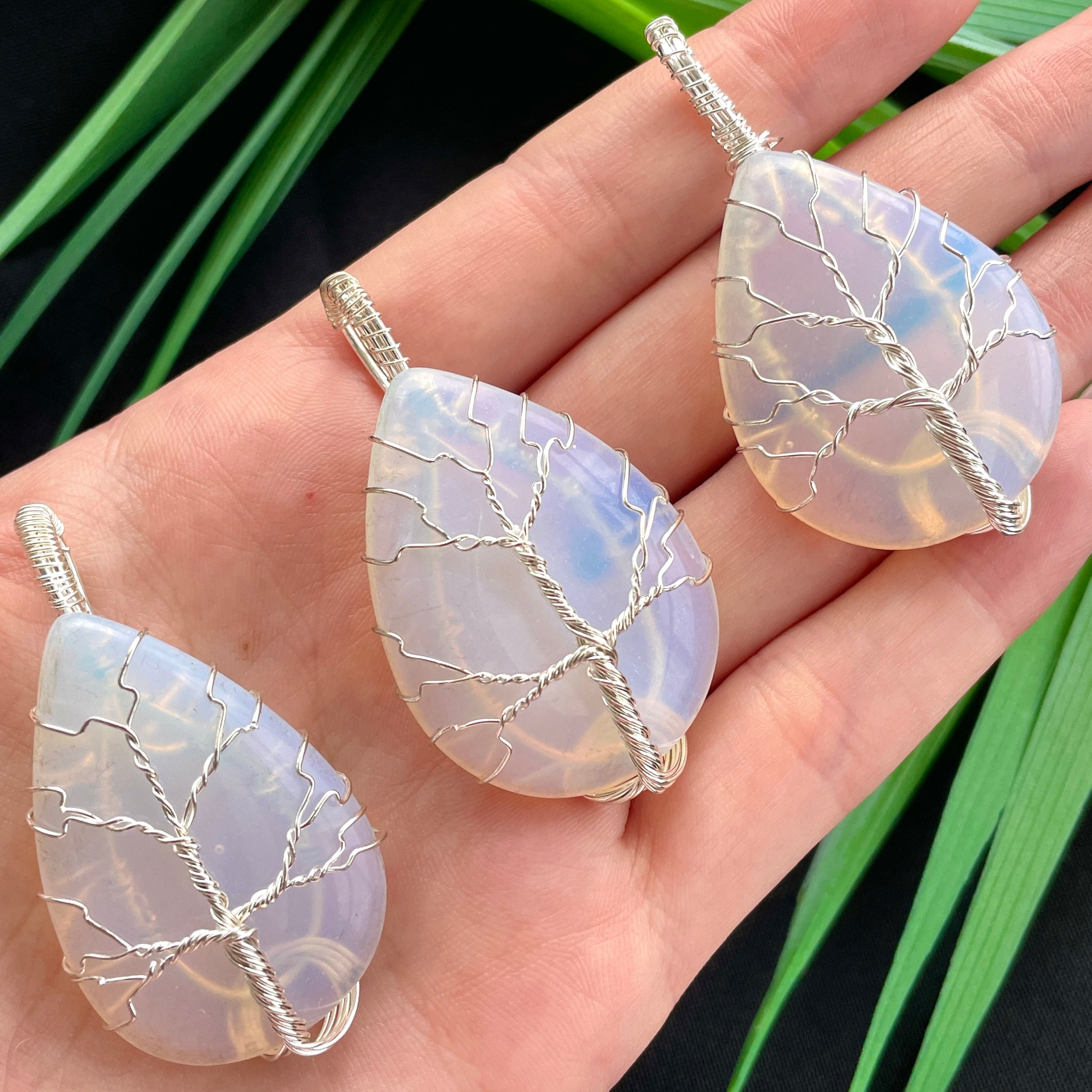 Tree Wire Wrapped Pendant - Opalite
