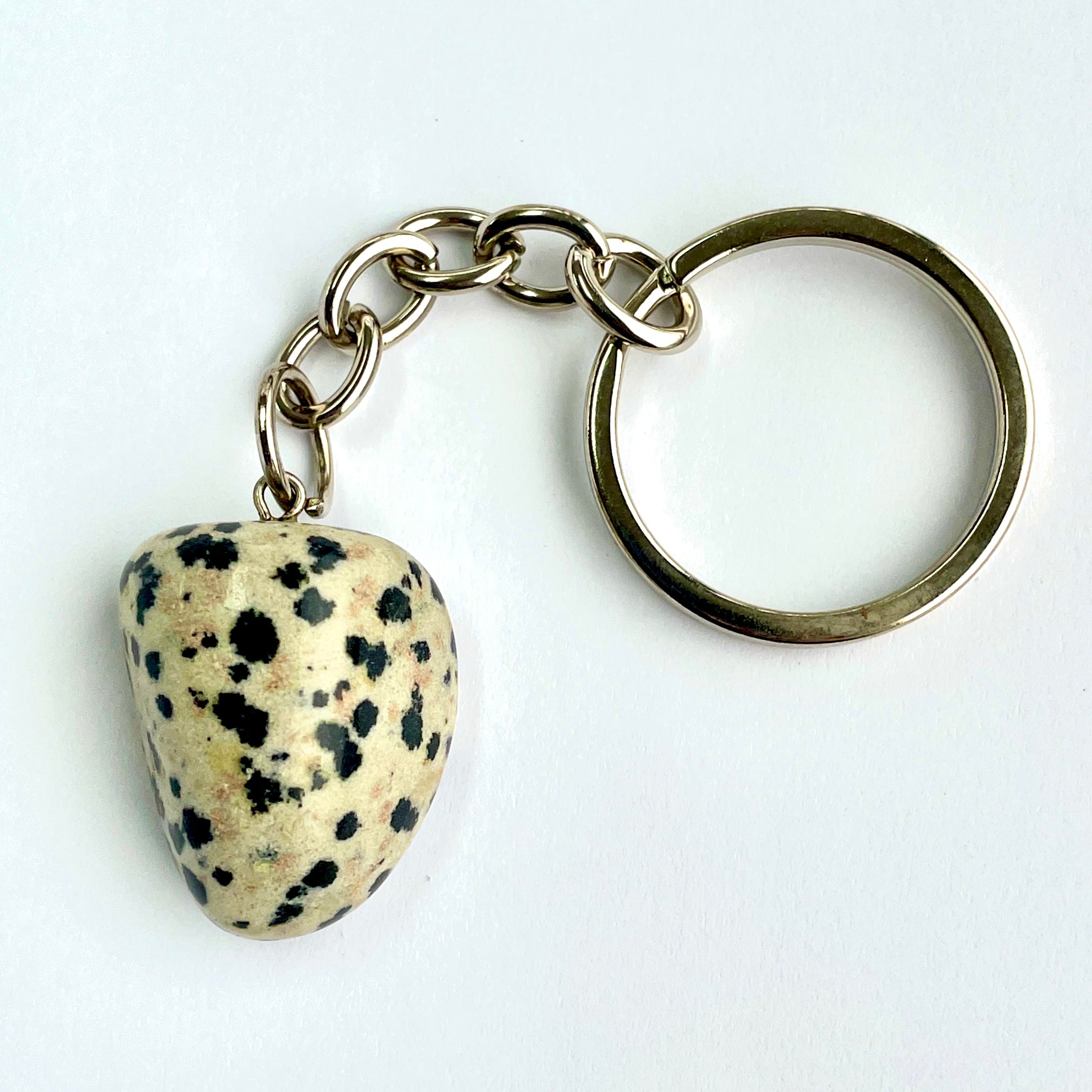 Dalmatian Jasper Tumbled Keyring