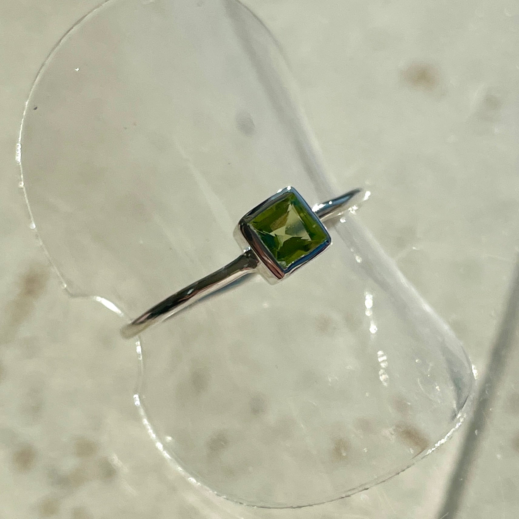 Peridot Mini Square Ring