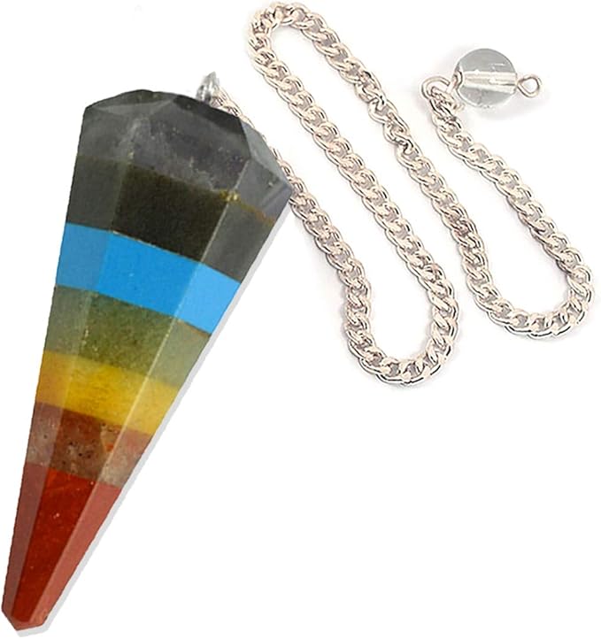 7 Chakra Faceted Pendulum