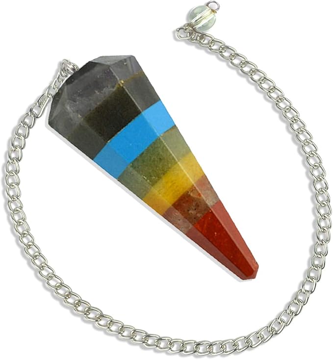 7 Chakra Faceted Pendulum