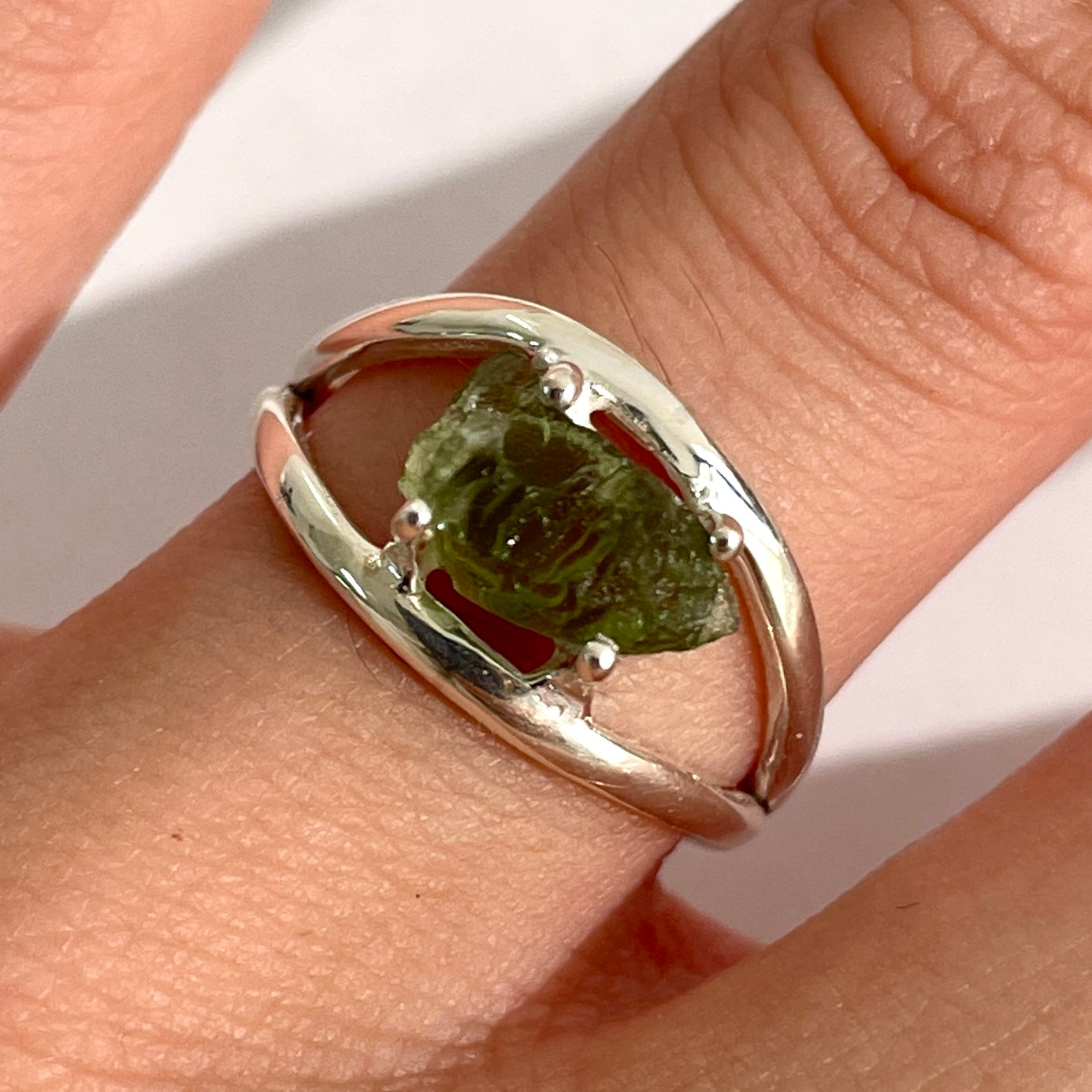 Moldavite Sterling Silver Ring - M59
