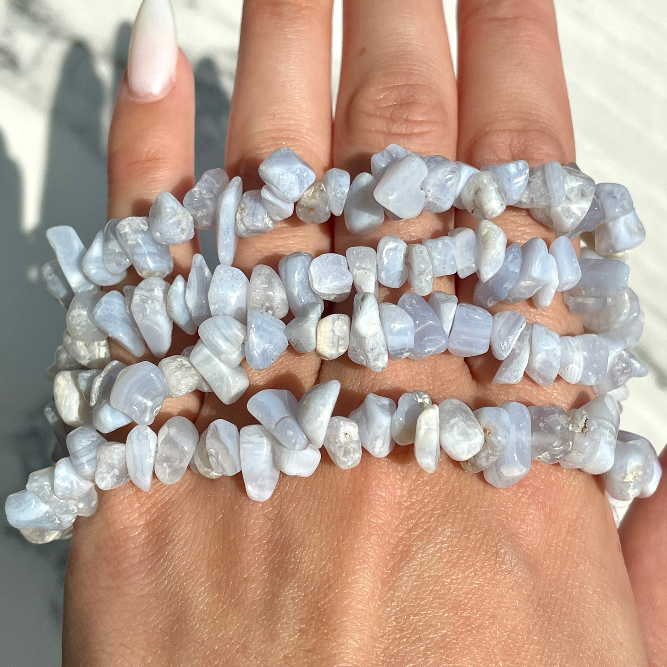 Blue Lace Agate - Chip Bracelet (IN)