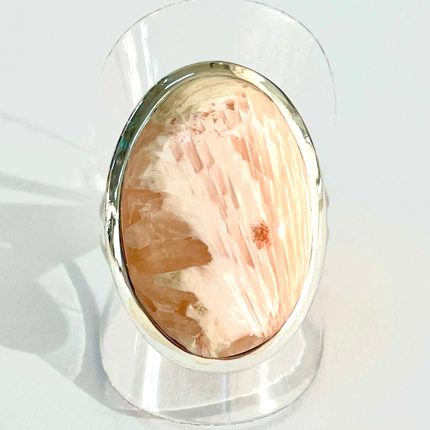 Scolecite Sterling Silver Ring - Oval