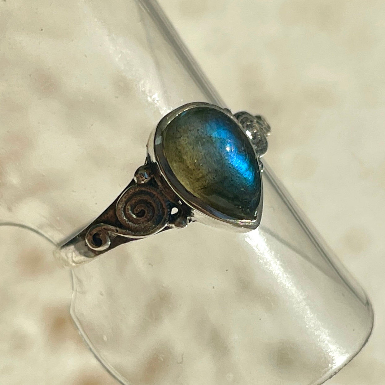 Labradorite Swirl Ring