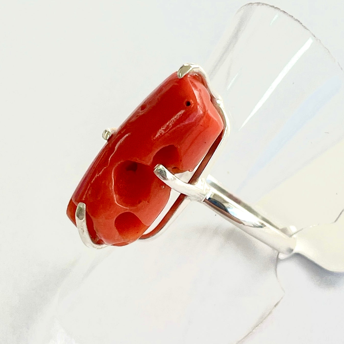 Coral Sterling Silver Ring - RC11