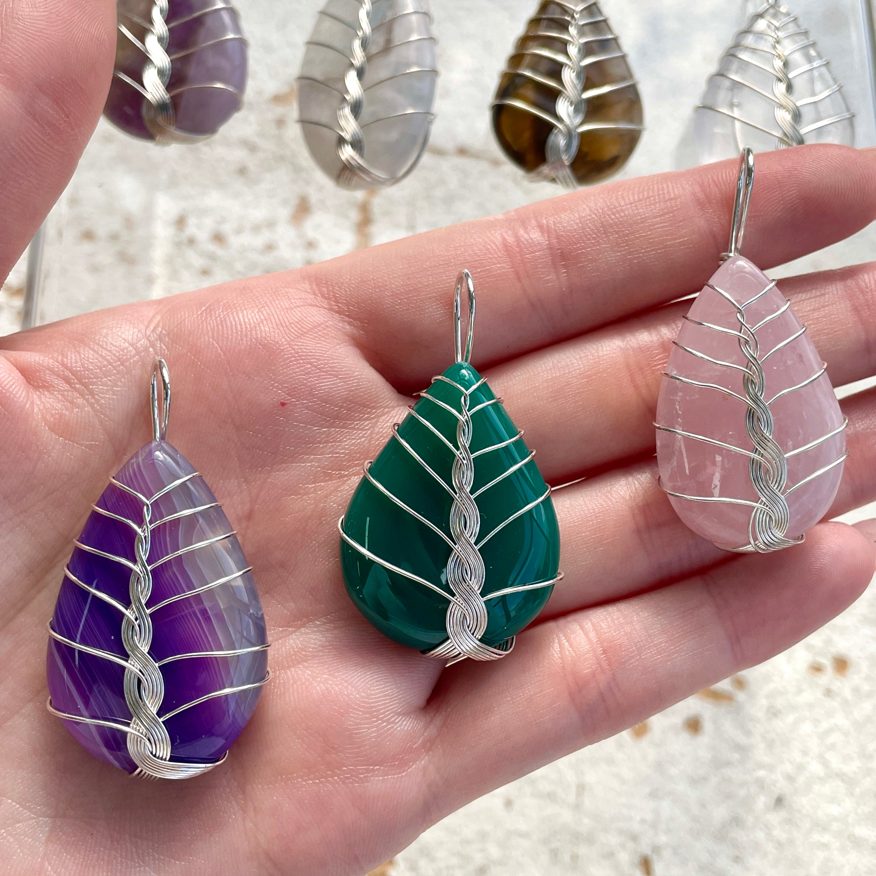 Wire Wrapped Braided Pendant