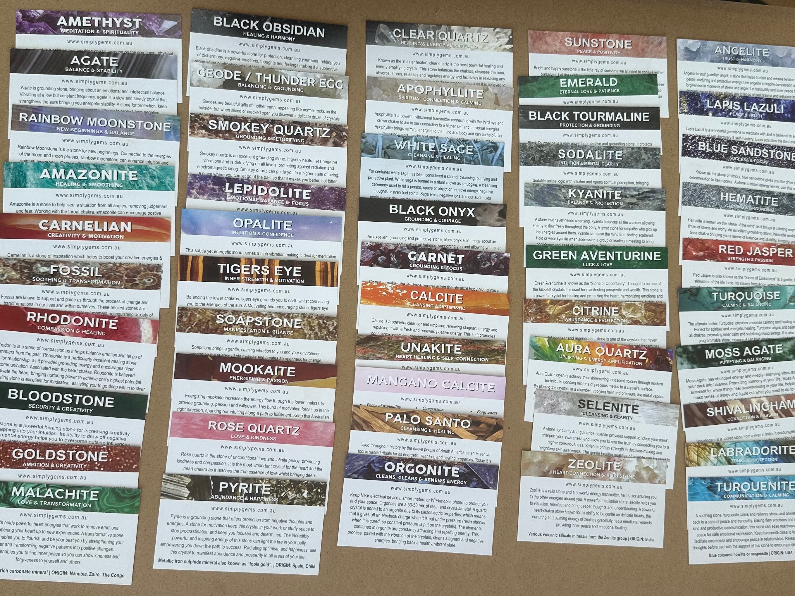 Crystal Info Cards