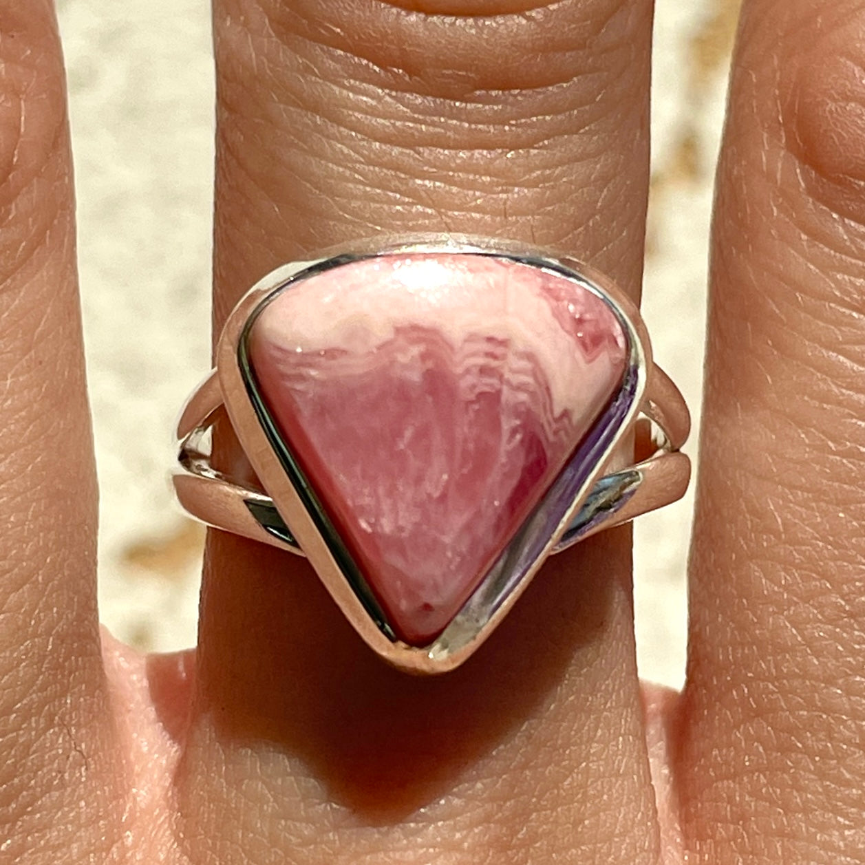 Rhodochrosite St. Silver Ring - Sz8 RH2