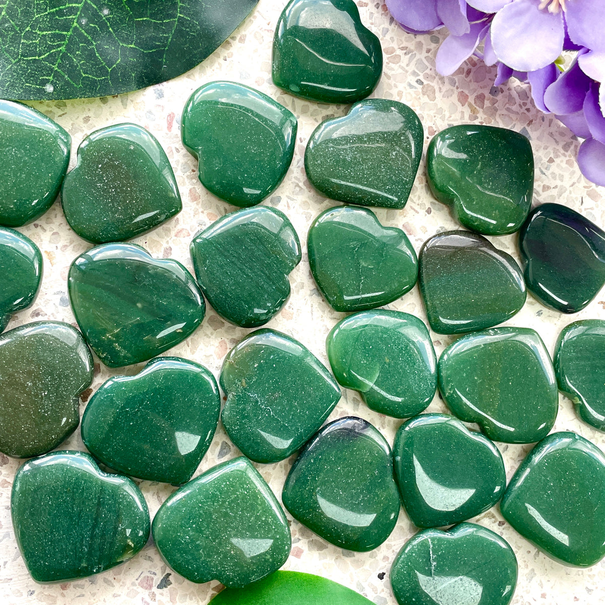 Green Aventurine Heart Flat 3cm