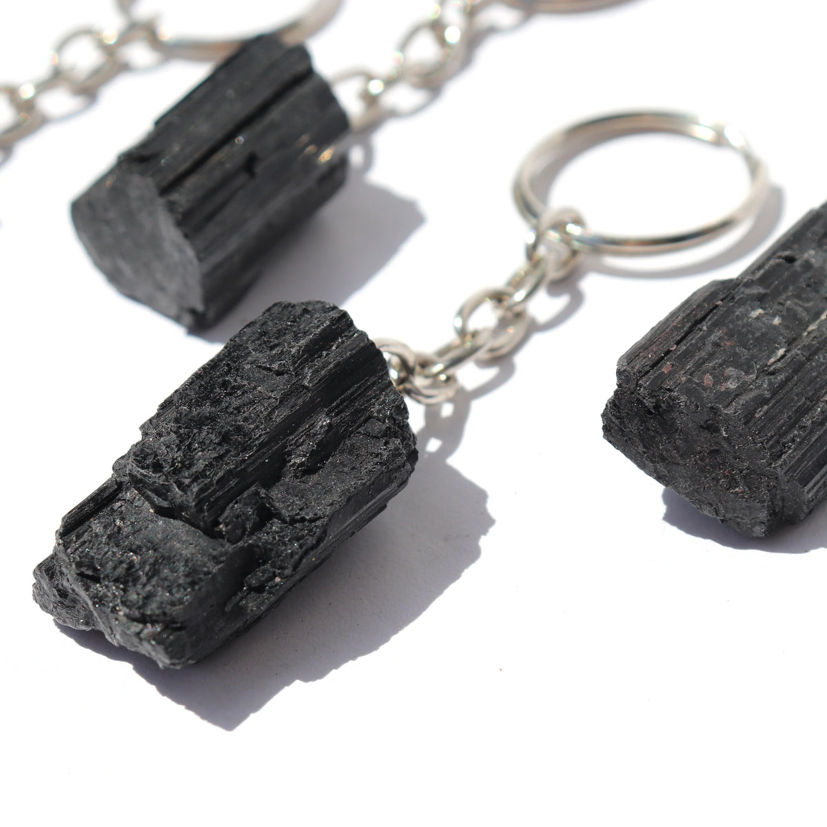 Black Tourmaline Raw - Key Chain