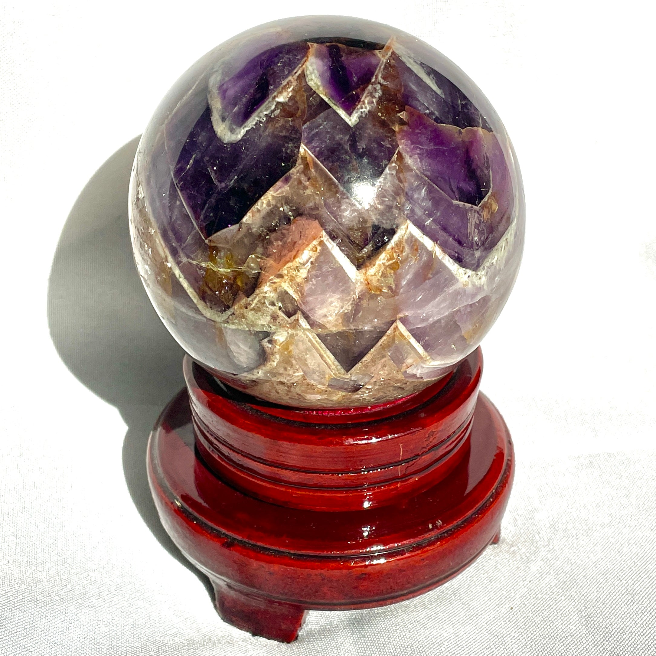 Chevron Amethyst Sphere - 8.5cm - 04